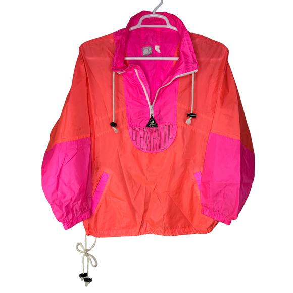 Vintage Ocean Pacific Pullover Women Medium Windbreaker Jacket Surf Beach 90s OP - Picture 1 of 11
